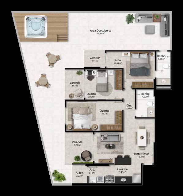 Cobertura premium com spa